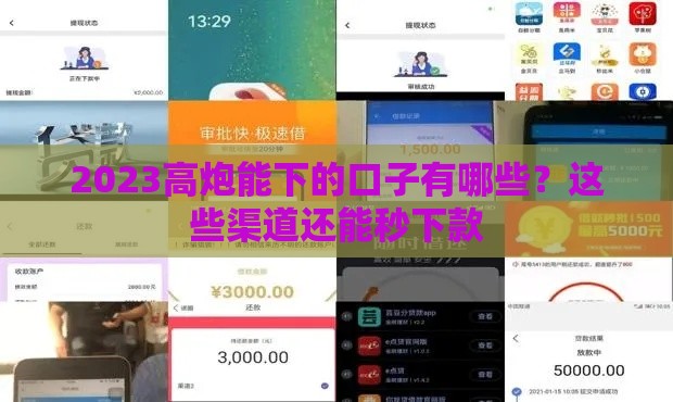 2023高炮能下的口子有哪些？这些渠道还能秒下款