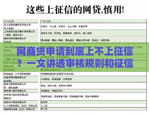 网商贷申请到底上不上征信？一文讲透审核规则和征信影响！