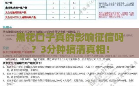 黑花口子真的影响征信吗？3分钟搞清真相！