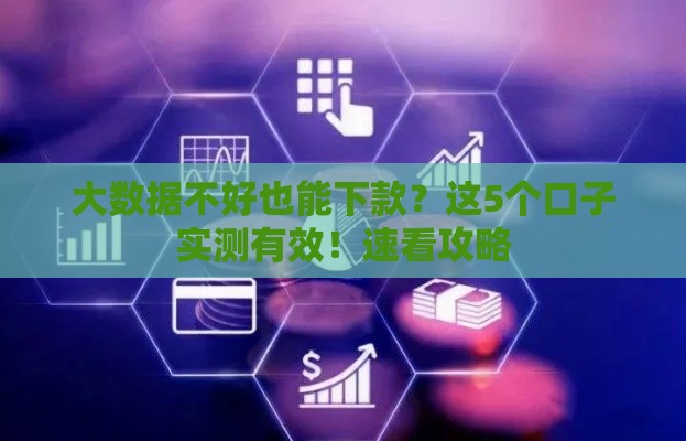 大数据不好也能下款？这5个口子实测有效！速看攻略