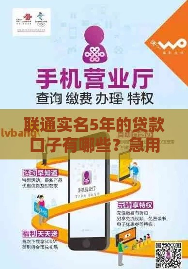 联通实名5年的贷款口子有哪些？急用钱必看这3个正规渠道！