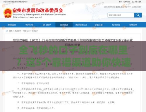 全飞秒的口子到底在哪里？这5个靠谱渠道助你快速解决资金难题