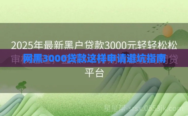 网黑3000贷款这样申请避坑指南