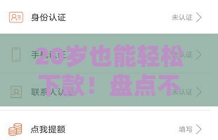 20岁也能轻松下款！盘点不看征信的正规借钱平台，低门槛+容易通过