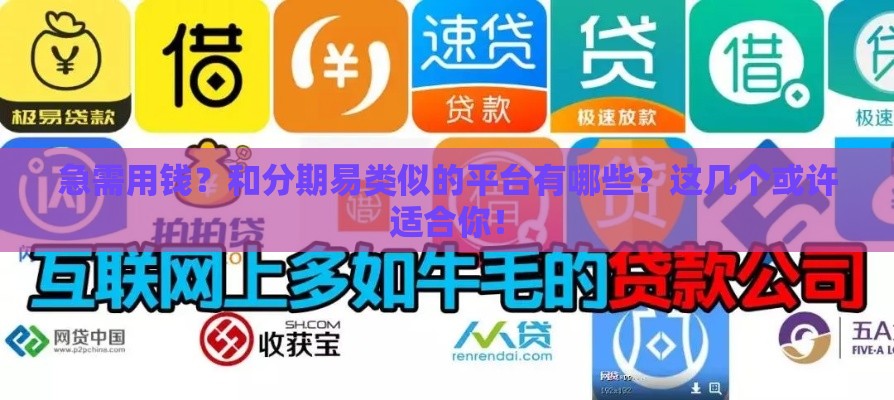 急需用钱？和分期易类似的平台有哪些？这几个或许适合你！