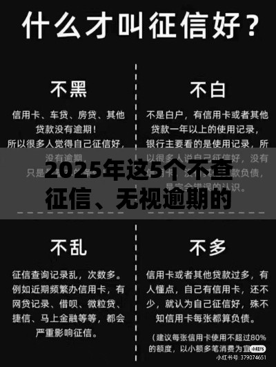 2025年这5个不查征信、无视逾期的平台真的靠谱吗？