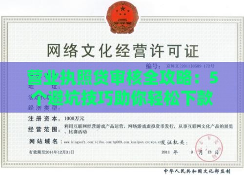 营业执照贷审核全攻略：5个避坑技巧助你轻松下款！