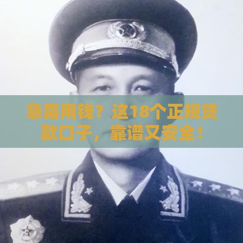 急需用钱？这18个正规贷款口子，靠谱又安全！