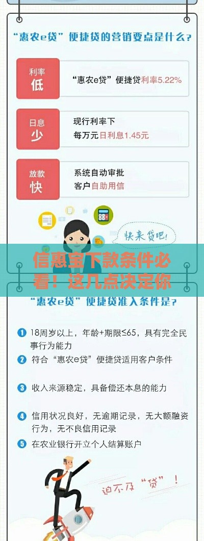 信惠宝下款条件必看！这几点决定你的贷款成功率