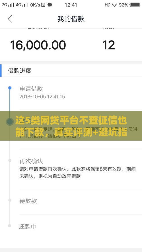 这5类网贷平台不查征信也能下款，真实评测+避坑指南