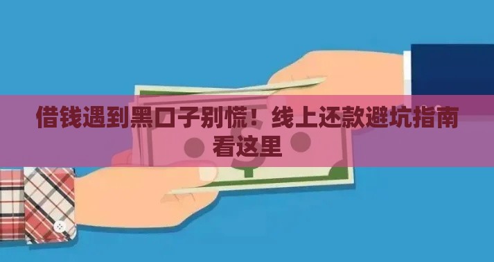 借钱遇到黑口子别慌！线上还款避坑指南看这里