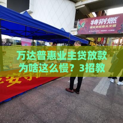 万达普惠业主贷放款为啥这么慢？3招教你快速到账