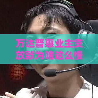 万达普惠业主贷放款为啥这么慢？3招教你快速到账