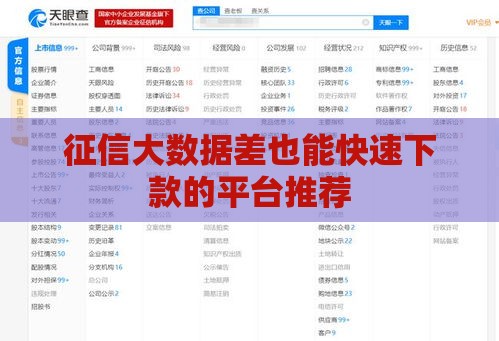 征信大数据差也能快速下款的平台推荐