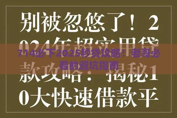 714必下2025秒贷攻略！老哥必看的避坑指南
