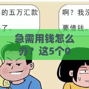 急需用钱怎么办？这5个0门槛秒下款平台，审核快、到账稳！
