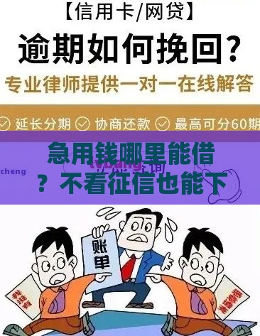 急用钱哪里能借？不看征信也能下款的渠道盘点