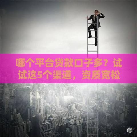 哪个平台贷款口子多？试试这5个渠道，资质宽松到账快