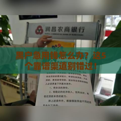 黑户急用钱怎么办？这5个靠谱渠道别错过！