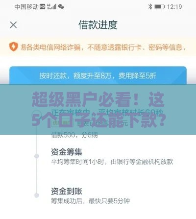 超级黑户必看！这5个口子还能下款？真实经验分享