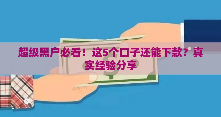 超级黑户必看！这5个口子还能下款？真实经验分享