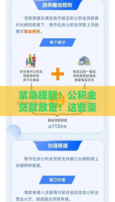 紧急提醒！公积金贷款放宽！这些渠道正在放水