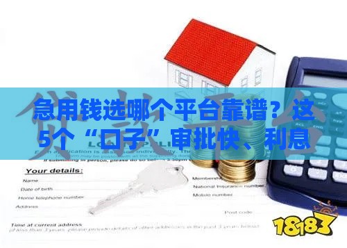 急用钱选哪个平台靠谱？这5个“口子”审批快、利息低！