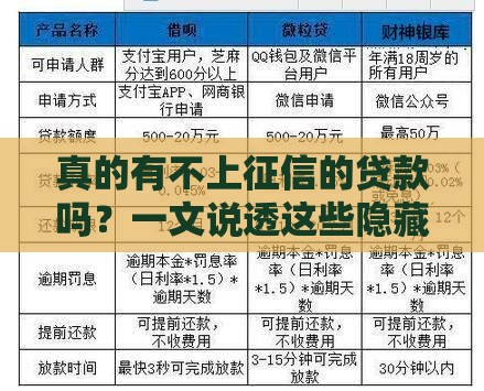 真的有不上征信的贷款吗？一文说透这些隐藏风险
