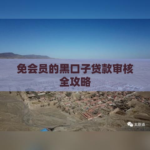 免会员的黑口子贷款审核全攻略