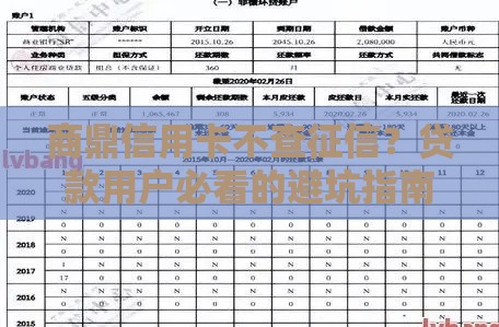 商鼎信用卡不查征信？贷款用户必看的避坑指南！