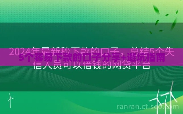 5个容易下款的口子分享+避坑指南