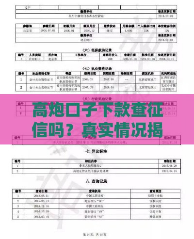 高炮口子下款查征信吗？真实情况揭秘，看完再申请！