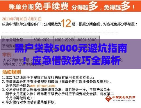 黑户贷款5000元避坑指南！应急借款技巧全解析