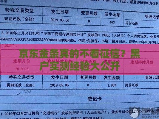 京东金条真的不看征信？黑户实测经验大公开