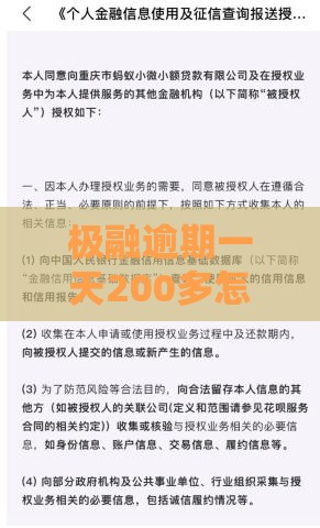 极融逾期一天200多怎么办？3招快速补救避免影响征信
