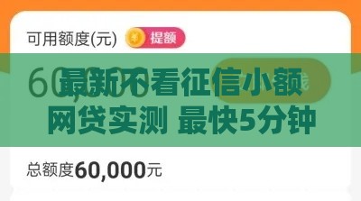 最新不看征信小额网贷实测 最快5分钟到账