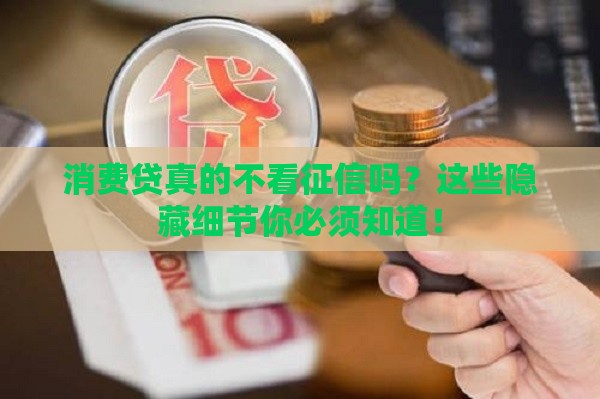 消费贷真的不看征信吗？这些隐藏细节你必须知道！