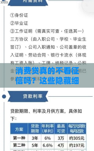 消费贷真的不看征信吗？这些隐藏细节你必须知道！