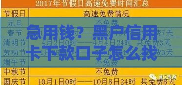 急用钱？黑户信用卡下款口子怎么找？这3个方法亲测有效！