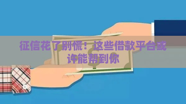 征信花了别慌!这些借款平台或许能帮到你 征信花了别慌!这些借款平台或许能帮到你