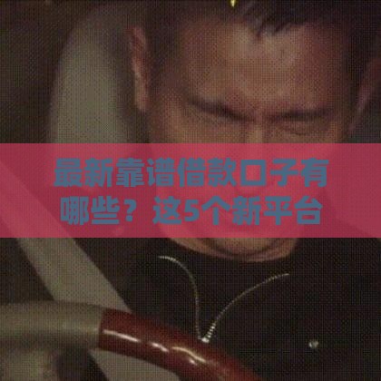 最新靠谱借款口子有哪些？这5个新平台申请攻略快收好！