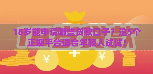 18岁能申请哪些贷款口子？这5个正规平台适合年轻人试试！