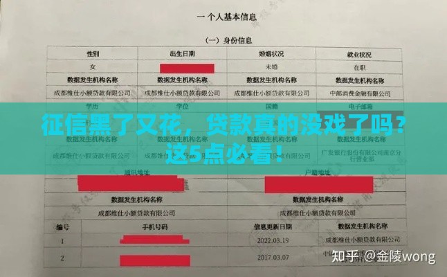 征信黑了又花，贷款真的没戏了吗？这5点必看！