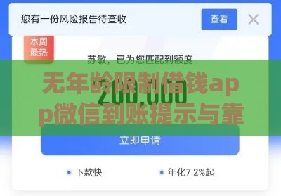 无年龄限制借钱app微信到账提示与靠谱推荐