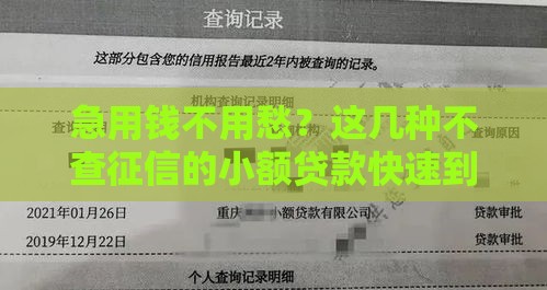 急用钱不用愁？这几种不查征信的小额贷款快速到账