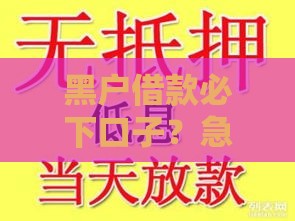 黑户借款必下口子？急用钱试试这几个方法