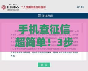 手机查征信超简单！3步搞定个人信用报告