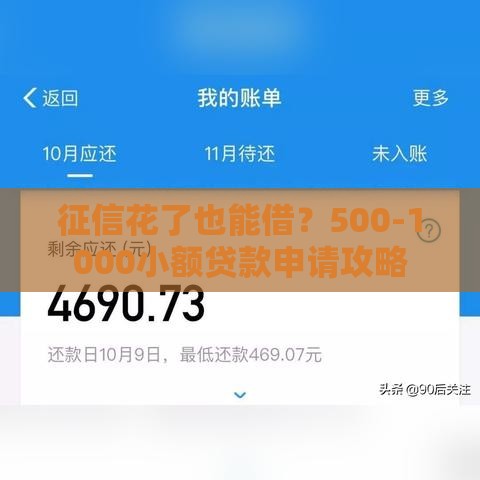 征信花了也能借？500-1000小额贷款申请攻略