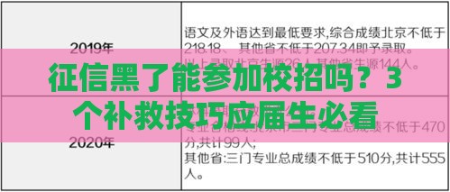 征信黑了能参加校招吗？3个补救技巧应届生必看