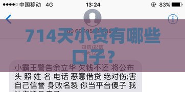 714天小贷有哪些口子？